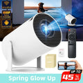 Portable Projector, Auto Keystone Correction Mini Projector, 4K/ 200 ANSI Smart Projector with 2.4/5G Wifi, BT 5.0, 130 Inch Screen, 180 Degree Flip,For Valentine’S Day Gift